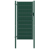 ZNTS Fence Gate PVC and Steel 100x204 cm Green 145231