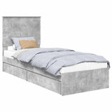 Storage Bed Concrete Grey 75 x 190 cm Engineered Wood 3411260