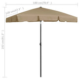 Beach Parasol Taupe 180x120 cm 314722