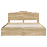 Bed Frame with Drawer Sonoma Oak 180 x 200 cm Engineered Wood 3413571
