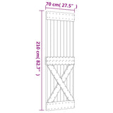 Sliding Door Natural and White 70 x 210 cm Solid Pine Wood 3445016