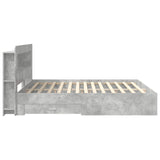 Bed Frame with Storage Concrete Grey 200 x 200 cm 3433901