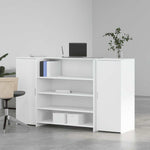 ZNTS Reception Desk White 180x50x103.5 cm Engineered Wood 3324169