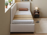 Upholstered bed, 3ft single bed 90190cm, Modern Corduroy Youth Bed, With wooden Slats, With side N604P473672B