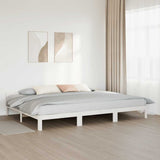 Family Bed Frame No Mattress White 240x200 cm Solid Wood Pine 3324572