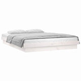 LED Bed Frame without Mattress White 120x200 cm Solid Wood 819968