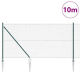 Welded Wire Fence with Spikes 10 x 1 m PVC-Coated Steel 3351149