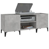 Record Cabinet Concrete Grey 121x38x48 cm Engineered Wood 831937