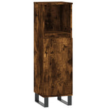3 Piece Bathroom Cabinet Set Smoked Oak Engineered Wood 3187802