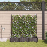 Garden Planter 3 pcs Brown 120 x 40 x 126 cm PP 42002829