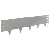 Lawn Edging 30 pcs 100 x 25 cm Steel Silver 8008619