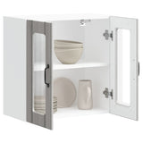 Kitchen Wall Cabinet with Glass Door Lucca Grey Sonoma Engineered Wood 853913