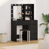 Dressing Table 2 pcs Black 50 x 41 x 135 cm Engineered wood 3334201