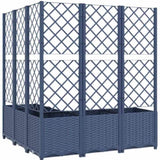 Garden Planter with Trellis Blue Grey 120x120x136 cm PP 318257