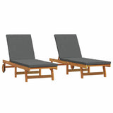 Sun Lounger 2 pcs Solid Acacia Wood Brown 3325195