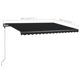 Manual Retractable Awning with LED 400x300 cm Anthracite 3069744