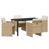 Garden Dining Set 5 pcs Beige Poly Rattan 3380606