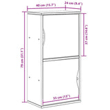 Side Cabinet ODDA White 40x24x79 cm Solid Wood Pine 4103592