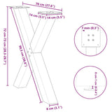 Dining Table Legs X-Shaped 3 pcs Anthracite 70x cm Steel 4012990