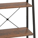 4-Tier Standing Shelf Dark Brown and Black 56x35x140 cm 336365