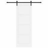 Sliding Door White and Black 83 x 232 cm Solid Pine Wood 3445401