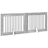 Foldable Dog Gate with Stands 2 pcs Grey Sonoma 200.5 cm 892058