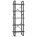 5-Tier Book Cabinet Grey 60x30x175 cm Engineered Wood 3081980