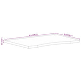 Desk Top with Curve 90x50x2.5 cm Solid Wood Rough Mango 370208
