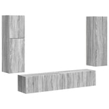 TV Cabinet Set Wall-mounted 4 pcs Grey Sonoma Engineered Wood 3409039