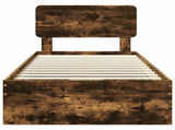 Bed Frame with Drawer Smoked Oak 90 x 200 cm Engineered Wood 3412224