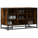 Shoe Bench Smoked Oak 84x40x53.5 cm Engineered Wood and Metal 849231