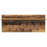 Wall-Mounted Coat Rack with Shelf Old Wood 100 x 40 x 12 cm 874449