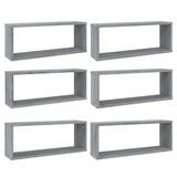 Wall Cube Shelves 6 pcs Grey Sonoma 60x15x23 cm Engineered Wood 815929