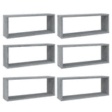 ZNTS Wall Cube Shelves 6 pcs Grey Sonoma 60x15x23 cm Engineered Wood 815929