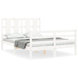 Bed Frame without Mattress White Small Double Solid Wood 3194087