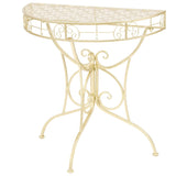 ZNTS Side Table Vintage Style Half Round Metal 72x36x74 cm Gold 245930