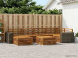 Sectional Sofa Set 6 pcs Natural Solid Acacia Wood 3384605