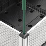 Garden Planter with Trellis White 120x40x142.5 cm PP 367959