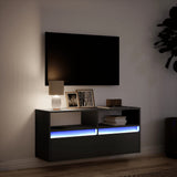 TV Wall Cabinet with LED Lights Black 100x31x45 cm 852335