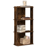 Bookcase 3-Tier Smoked Oak 60x30x120 cm Engineered Wood 860269