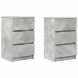 ZNTS Bedside Cabinets with 3 Drawers 2 pcs Concrete Grey 39x35x65 cm 861344