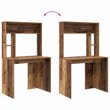 Desk with Shelf Old Wood 91 x 50 x 149 cm Engineered Wood 869264