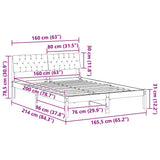 Bed frame Brown and taupe 160 x 200 cm Solid pine wood 878597