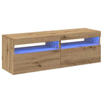 ZNTS TV Cabinets with LED Lights 2 pcs Artisan Oak Engineered Wood 856312