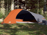 Camping Tent Dome 4-Person Grey and Orange Waterproof 94729