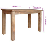 Dining Table Solid Mahogany Wood 120x60x77 cm 244496