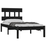Bed Frame without Mattress Black 100x200 cm Solid Wood 3104732