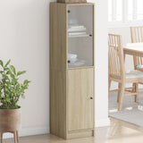 Highboard with Glass Door Sonoma Oak 35x37x142 cm 836443