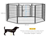 8 Panels Heavy Duty Puppy Playpen, for Large, Medium Dogs, Indoor and Outdoor Use - Black T3398P349718
