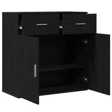 Sideboard with Drawer Black Oak 78 x 38 x 80 cm Engineered Wood 871677
